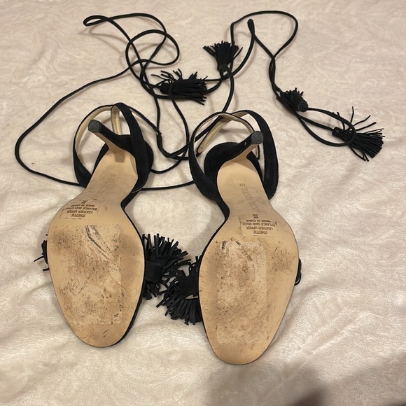 Ann Taylor wrap Pom Pom heels size 6 - Picture 4 of 6